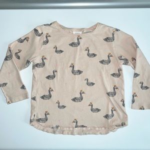 ZARA Swann print long sleeve tee